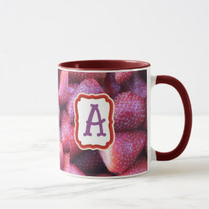 Lebendiges rotes Erdbeermuster Keramik-Kaffeetasse Tasse