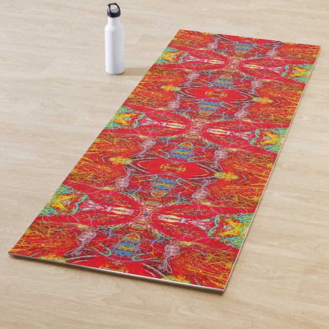 Lebendiges rotes Fischernetz-Muster Yogamatte (Beispiel)