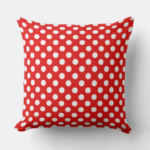 Lebendiges rotes Polka-Punkt-Musterdesign Kissen