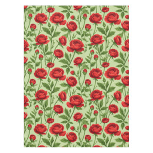 Lebendiges rotes Ranunculus-Blumenmuster Tischdecke