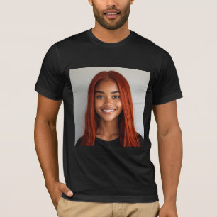 Lebendiges Rotkopf-Porträt Grafik-T-Shirt – Kühne T-Shirt