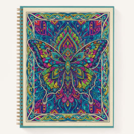 Lebendiges Schmetterlings-Mandala Verzierte Zentan Notizbuch