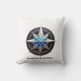 Lebendiges Schneeflocken-T-Shirt, Kompass Metallku Kissen