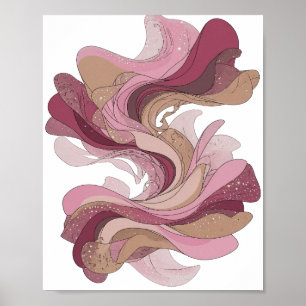 Lebendiges Silber ABSTRACTE KUNST Abstrakte Gestal Poster