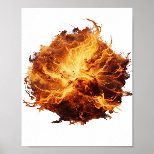 Lebendiges Silber-Feuerball-Slogandesign Poster (Vorne)