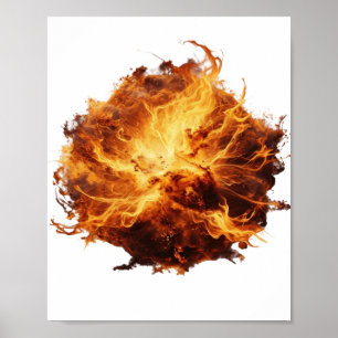 Lebendiges Silber-Feuerball-Slogandesign Poster