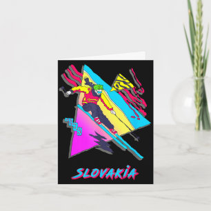 Lebendiges Slowakei Ski Retro Art inspirierter Ski Karte