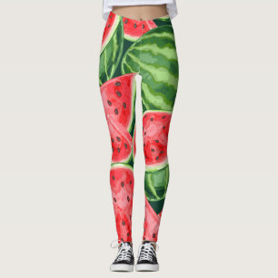 Lebendiges Sommer-Wassermelonen-Scheiben-Muster Leggings