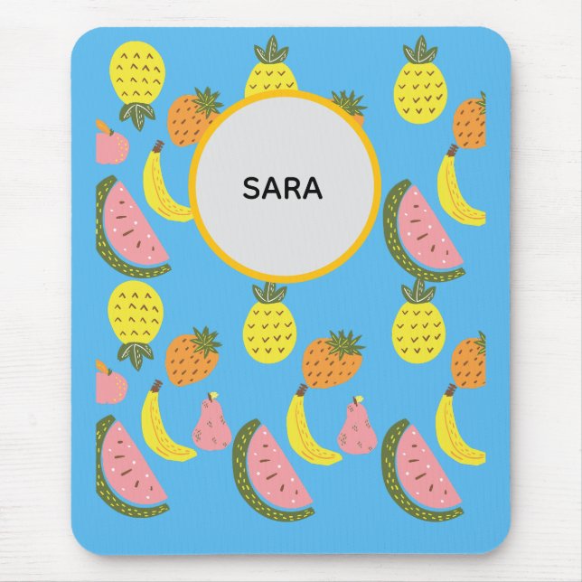 Lebendiges Sommerfrüchte-Muster Mousepad (Vorne)