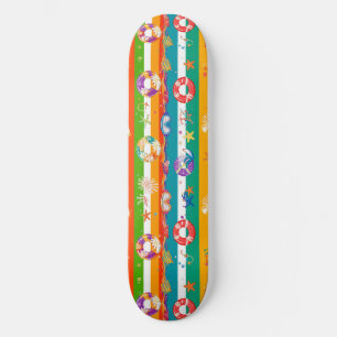 Lebendiges sommerliches Stranddesign Skateboard