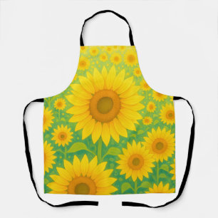 Lebendiges Sonnenblumenfeld-Muster Schürze