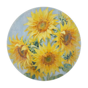Lebendiges Sonnenblumenstrauß-Ölgemälde Schneidebrett
