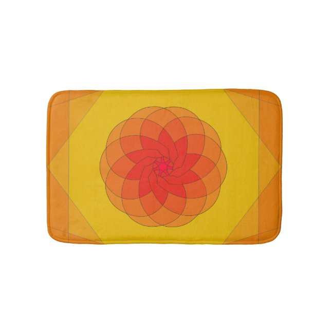 Lebendiges Sonnenstrahl-Design Badematte (Vorderseite)