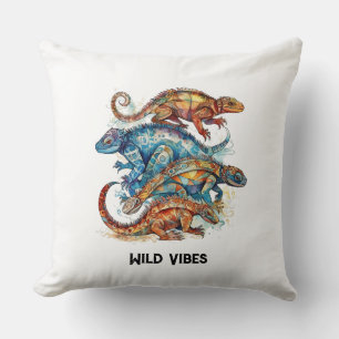 Lebendiges Stammes-Lizard-Totem, individuell Kissen