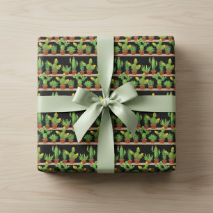 Lebendiges Sukkulenten- und Kaktuspapier Geschenkpapier
