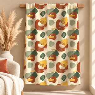 Lebendiges Terrakotta-Kupfer-Boho-Deckendesign Fleecedecke