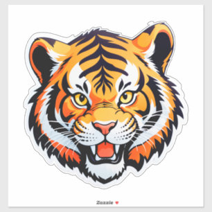 Lebendiges Tigergesicht Aufkleber