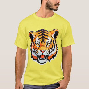 Lebendiges Tigergesicht T-Shirt