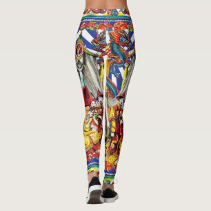 Lebendiges traditionelles asiatisches Drachen- und Leggings