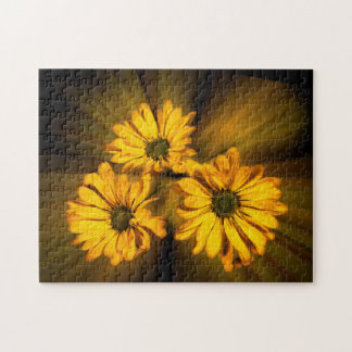 Lebendiges Trio Gelber Margeriten Puzzle