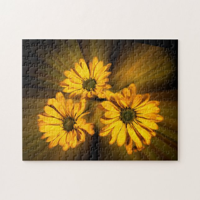 Lebendiges Trio Gelber Margeriten Puzzle (Horizontal)