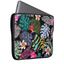 Lebendiges tropisches Blätter- und Blumenmuster