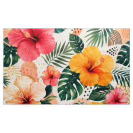 Lebendiges tropisches Hibiskus-Blumenmuster nahtlo Stoff