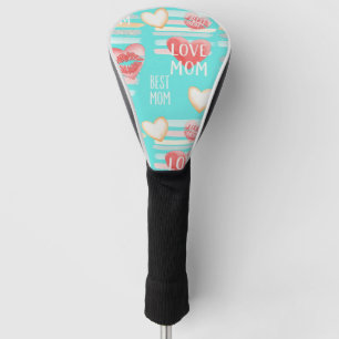 Lebendiges Türkis MOM-Würdigungs-Pop-Muster Golf Headcover