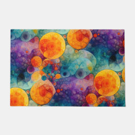 Lebendiges Türkis-Purple-Orange-Fraktal-Kunstmuste Fußmatte