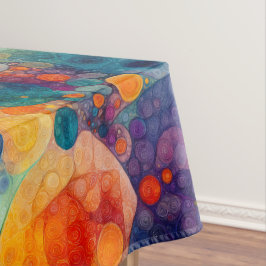 Lebendiges Türkis-Purple-Orange-Fraktal-Kunstmuste Tischdecke