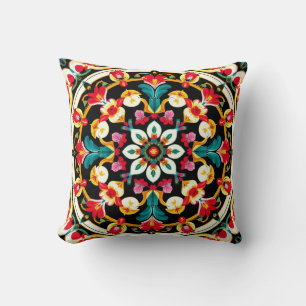 Lebendiges verziertes Mandala-Design Kissen