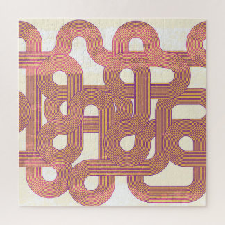 Lebendiges Vintage: Abstrakte farbenfrohe Linien Puzzle