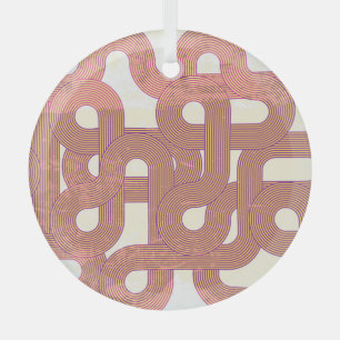 Lebendiges Vintage: Abstrakte Farbige Linien Ornament Aus Glas