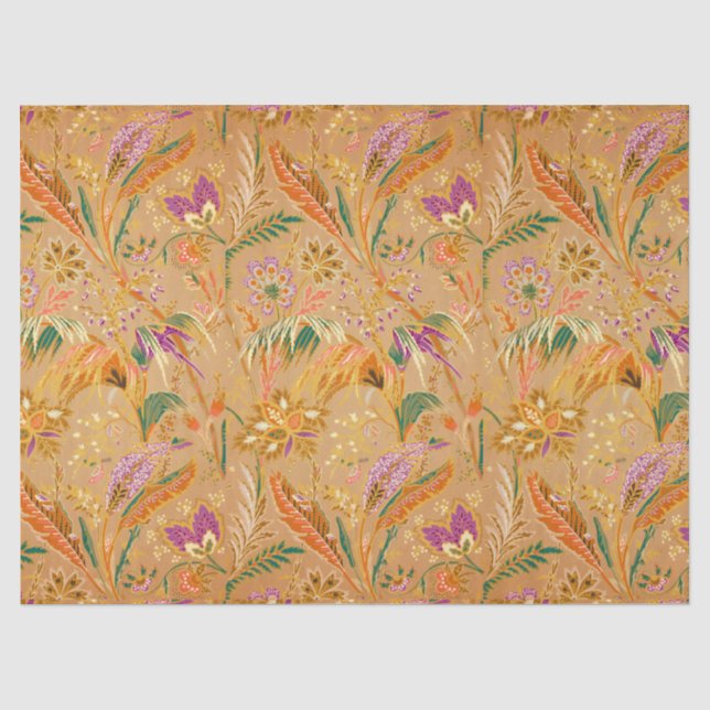 Lebendiges Vintage-Blumenmuster Seidenpapier (Vorderseite)