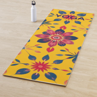 Lebendiges Volkskunst-Blumenmosaik Yogamatte