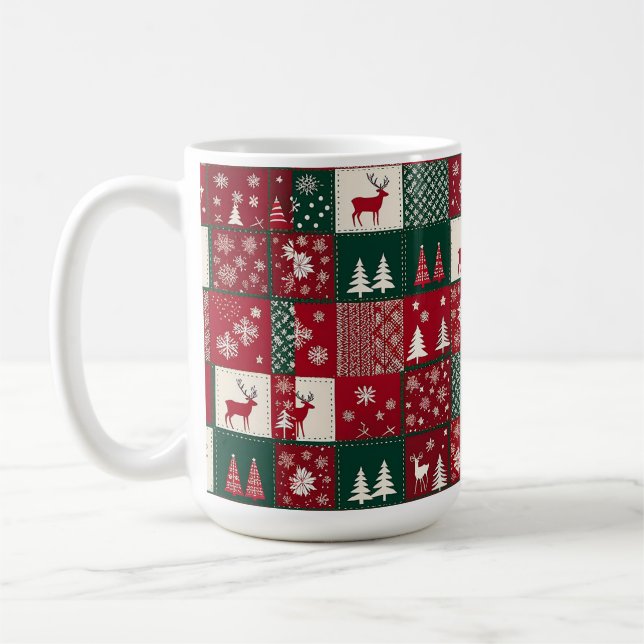 Lebendiges Weihnachtsmuster Kaffeetasse (Links)