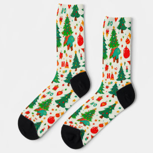Lebendiges Weihnachtsmuster Socken