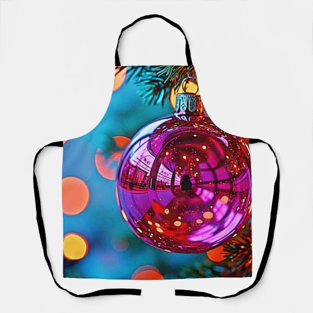 Lebendiges Weihnachtsschmuck-Funkeldesign Schürze (Vorderseite)