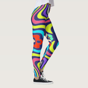 Lebendiges welliges Symmetriemuster Leggings
