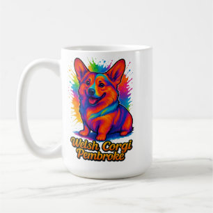 Lebendiges Welsh Corgi Pembroke Pop-Art-Design Kaffeetasse