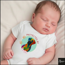 Lebendiges Wirbel-Quilling-Porträt eines Great Dan Baby Strampler