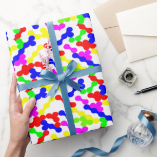 Lebendiges Zickzack-Punktmuster Geschenkpapier