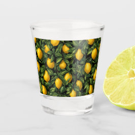 Lebendiges Zitronen-Zitrusbaum-Muster Schnapsglas