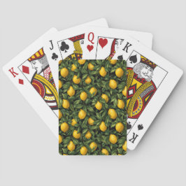 Lebendiges Zitronen-Zitrusbaum-Muster Spielkarten