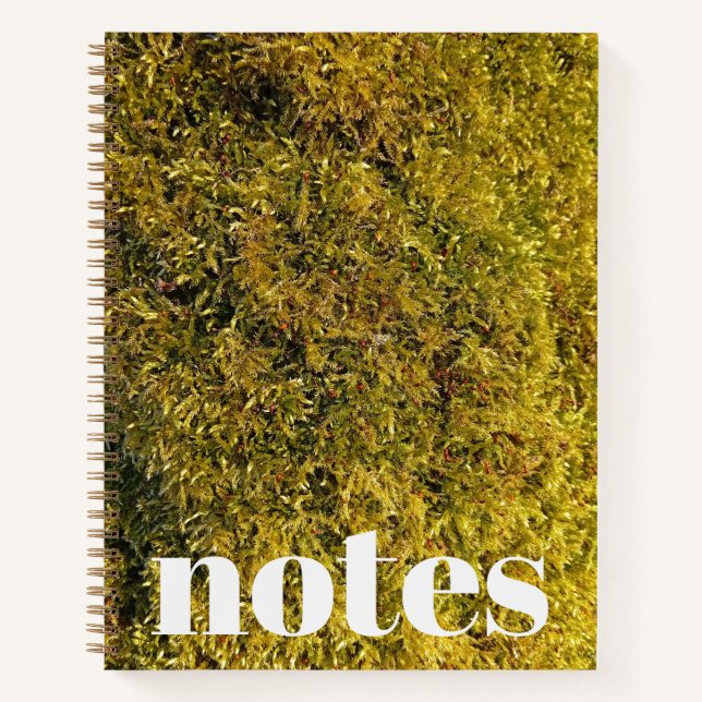 Lebendiges Zitronengrün-Moos-Foto Notizbuch (Vorderseite)