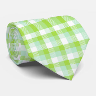 Lebendiges Zitrusgrün Modernes Fettes Gingham-Karo Krawatte