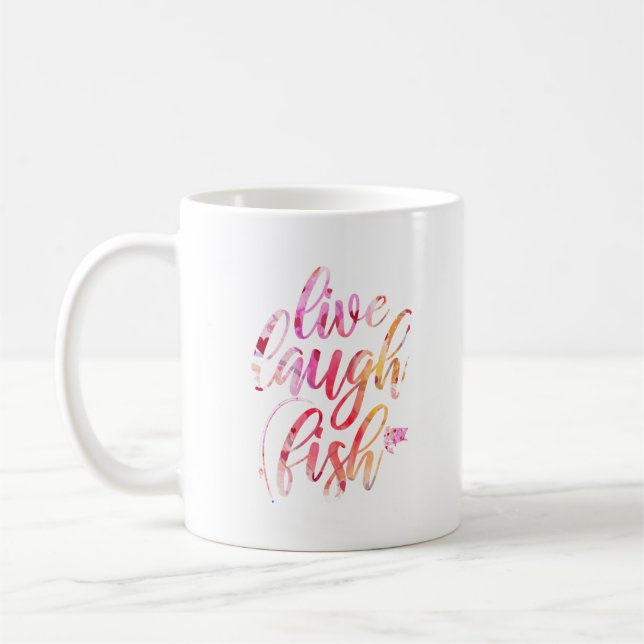 Lebendlachfisch, Geschenk für Angelfreunde Kaffeetasse (Links)