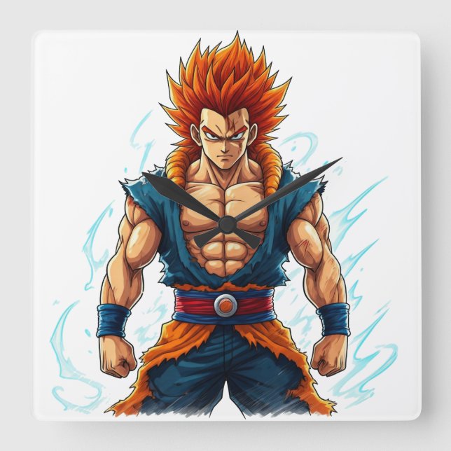 Lebenheld otaku weeb decal merke quadratische wanduhr (Vorderseite)