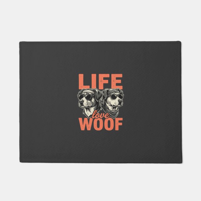 Lebens Liebe Wuff Hunde Liebhaber Fußmatte (Vorderseite)