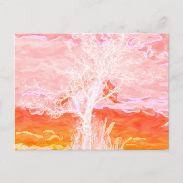 Lebensbaum - Abstrakter Friedlicher Baum Postkarte (Vorderseite)